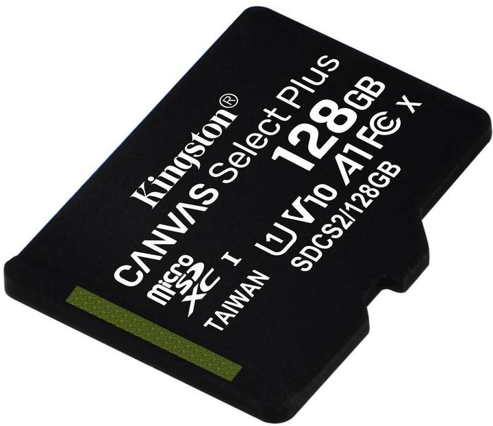 Actual product image Kingston Canvas Select Plus microSDXC Card 128GB (128 GB, microSDXC, U1, UHS-I)