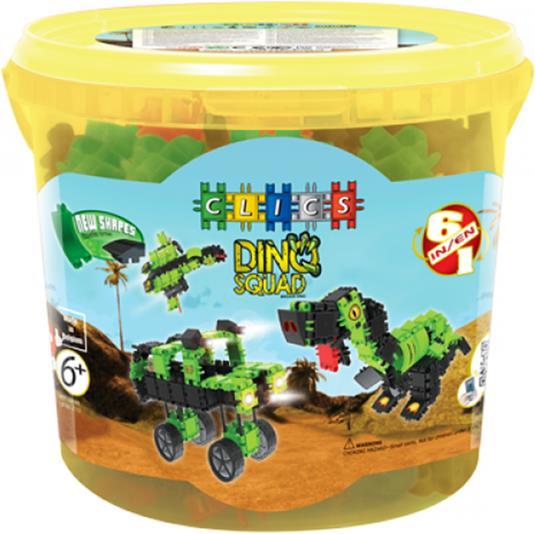 Actual product image Clics Box Dino 150 pieces kit with accessories and stickers from 6 years