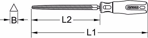 Produktbild KS Tools Dreikant-Feile (Hieb 1, 370 mm)