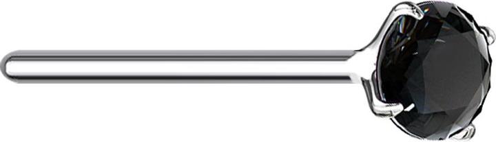 Actual product image Star Piercing Nasenstecker biegen silber runder Kristall schwarz gefasst (without brass, 925 sterling silver)