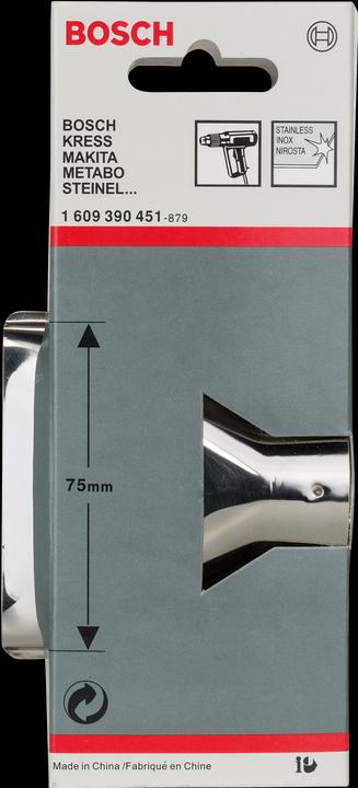 Produktbild Bosch Professional Zubehör Flächendüse, 75 mm, 33,5 mm, Düse für Bosch-Heissluftgebläse