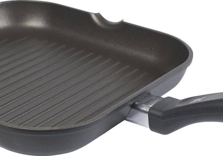 Produktbild WMF Grillpfanne eckig Steakpfanne Pfanne 27cm Aluminium beschichtet PFOA-frei (27 cm, Grillpfanne, Aluminium)