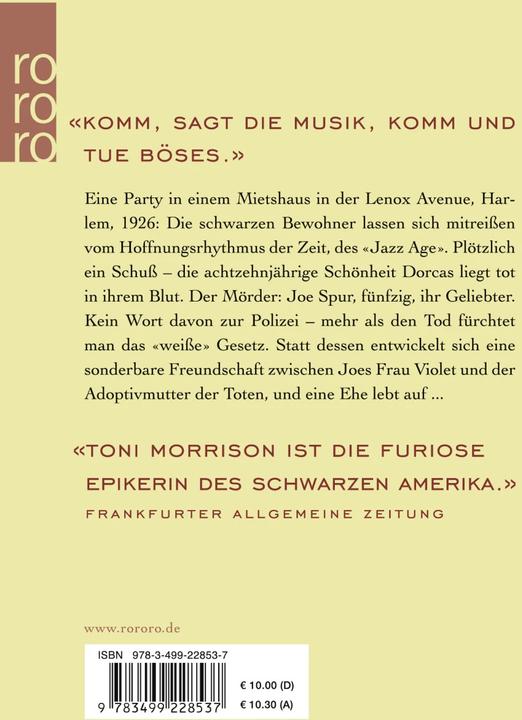 Actual product image Jazz (German, Toni Morrison, 1994)