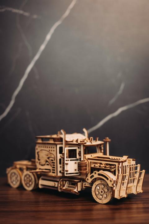 Actual product image Wood Trick Truck - articulated lorry - 3D wooden construction kit