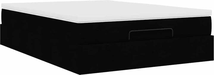 Produktbild VidaXL Ottoman-Bett mit Matratze Schwarz 140x200 cm Stoff (140 x 200 cm)