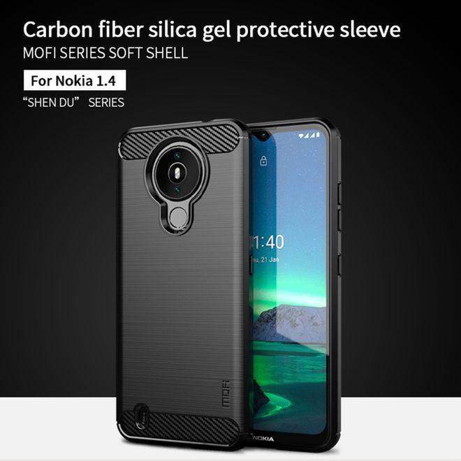 Actual product image Mofi Carbon Fiber TPU Series (Nokia 1.4)