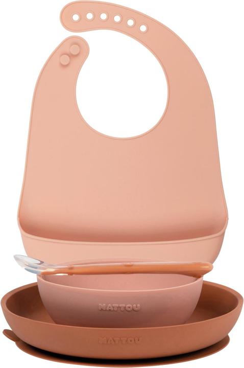 Actual product image Nattou SILIKON Eating set with bib