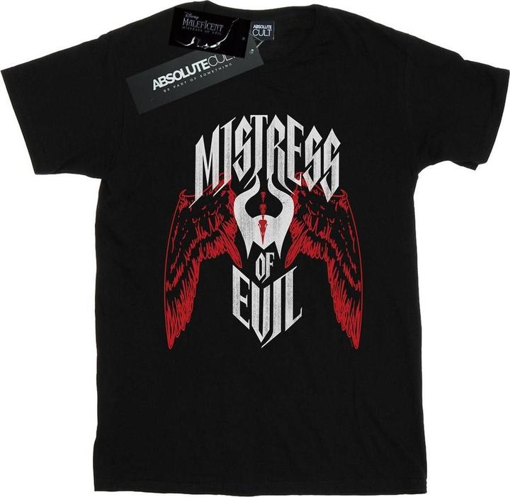 Actual product image Disney Womens/Ladies Maleficent Mistress Of Evil Wings Cotton Boyfriend T-Shirt (5XL)