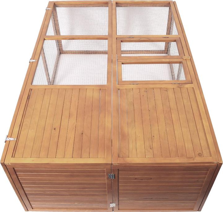 Produktbild Wiltec Kleintierstall klappbar 153x110x55cm Hasenstall Tannenholz Drahtgitter