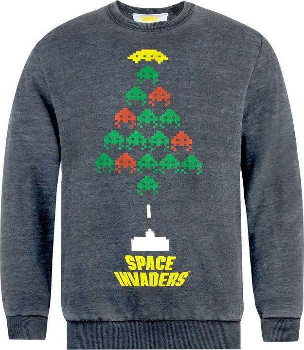 Space Invaders Tree Burnout Sweatshirt weihnachtliches Design