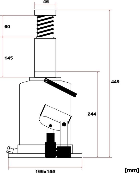 Image du produit Wiltec Cric hydraulique 20t pour voiture Cric à poinçon Cric à bouteille