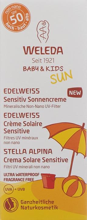 Image du produit Weleda Crème solaire Sensitive Bébé et Enfant SPF (Crème solaire, SPF 50, 50 ml)