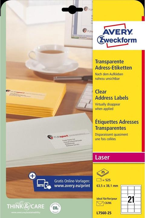 Image du produit Avery étiquettes d'adresse