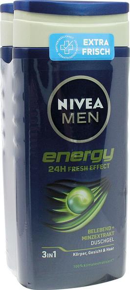 NIVEA Dusch 2x250ml For Men Energy