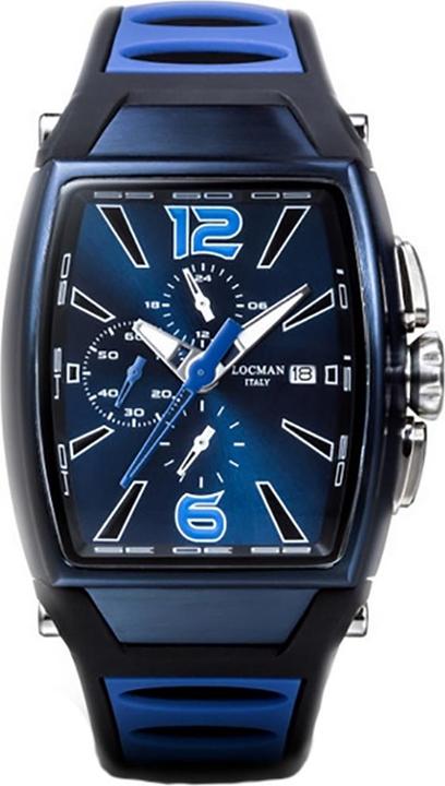 Produktbild Locman Italy Herrenuhr Tremila Chrono blau/schwarz Ref. 0550 (Chronograph, 50 mm)