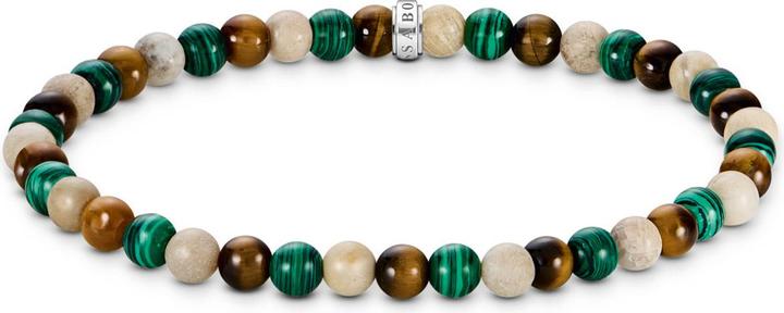 Immagine prodotto Thomas Sabo Bead Armband in Erd und Grüntönen (17 cm, Argento 925)