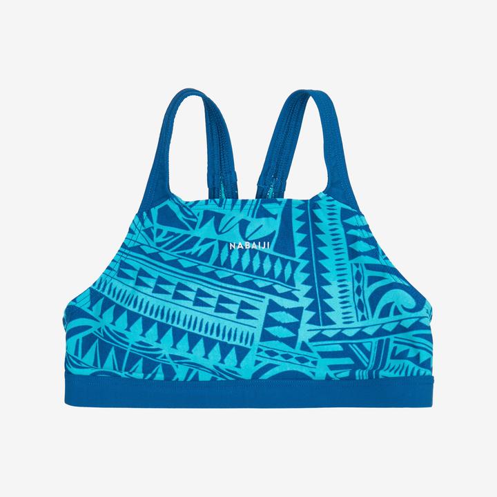 Produktbild Nabaiji Sportbikini Oberteil Mädchen - 500 Kamyleon Fatu blau/türkis (10, 11, 12)
