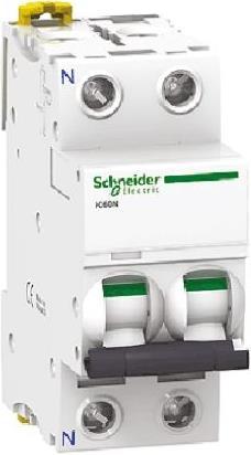 Actual product image Schneider Electric Acti9 iC60N MCB 1+N Pole 6A Curve C