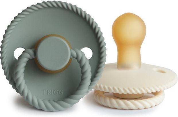 Produktbild Frigg 2 Pack Latex Schnuller Rope Cream Sage 0-6 M (2 x, bis 6 Monate)