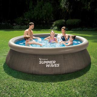 Produktbild Summer Waves Pool Quick Set Dunkles Doppel-Rattan (305 x 76 cm)