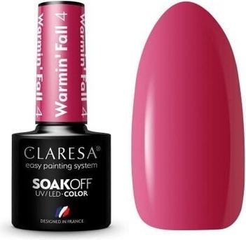 Actual product image Claresa Soak Off Uv/Led Warming Fall Hybrid Nail Polish 4 5G (Rose, Colour paint)