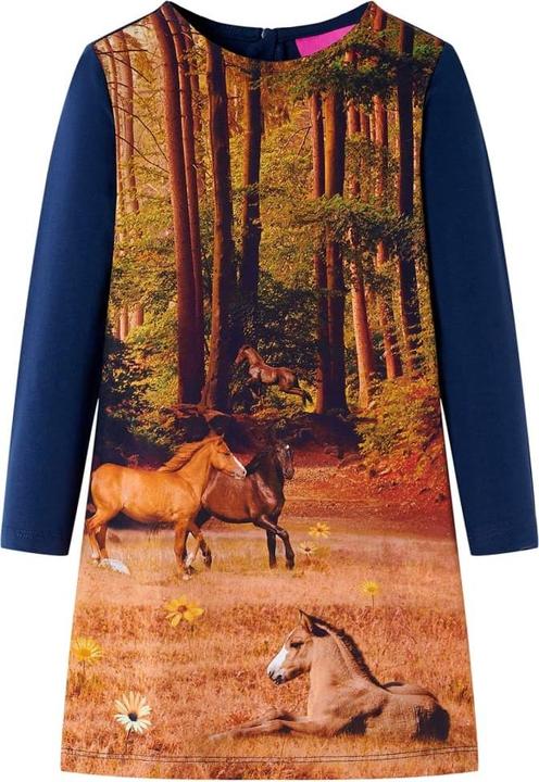 Immagine prodotto VidaXL Abito da bambino con maniche lunghe blu navy 140,Materiale del (140)