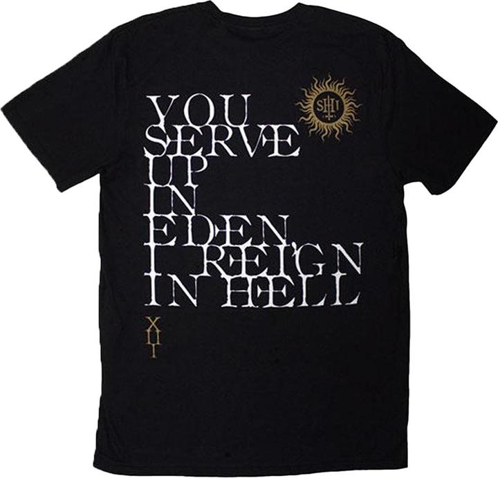 Actual product image Behemoth Unisex Adult The Shit Ov God Reign In Hell Back Print T-Shirt (XXL)