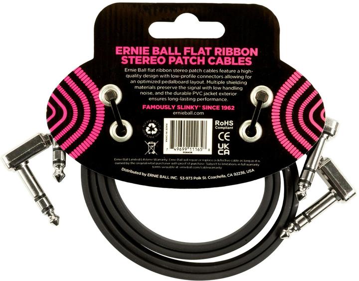 Actual product image Ernie Ball Patch cable 6406 Flat Ribbon, pack of 2 - 0.61 (0.61 m)