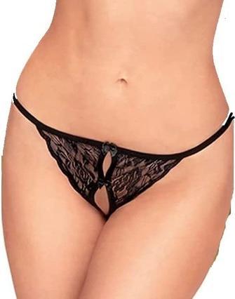 Produktbild Penthouse Lingerie Hot Getaway String mit offenem Schritt Schwarz (M/L)
