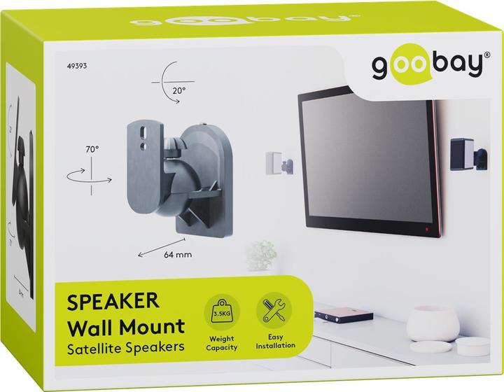 Immagine prodotto Goobay Universale (1 coppia, Installazione a parete, Perno di rotazione, Inclinabile)