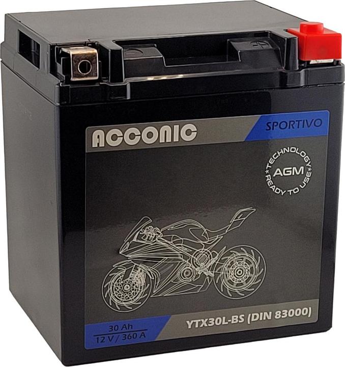 Produktbild Acconic Sportivo AGM YTX30L-BS Motorradbatterie 30 Ah 12V (DIN 83000) (12 V)