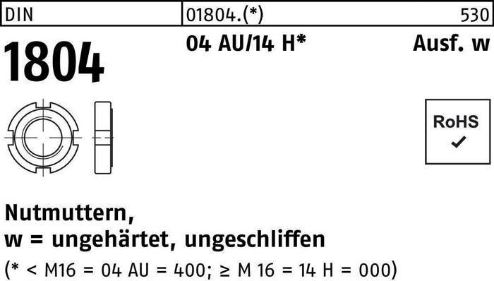 Image du produit Écrou à encoches DIN 1804 M 26 x 1,5 Acier de décolletage/14 H