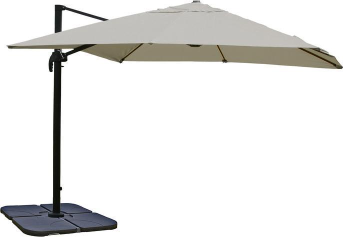 Actual product image Mendler Gastronomy traffic light umbrella, 3.5x3.5m (Ø4.95m) polyester/aluminium 25kg cream-grey with (3.50 m)