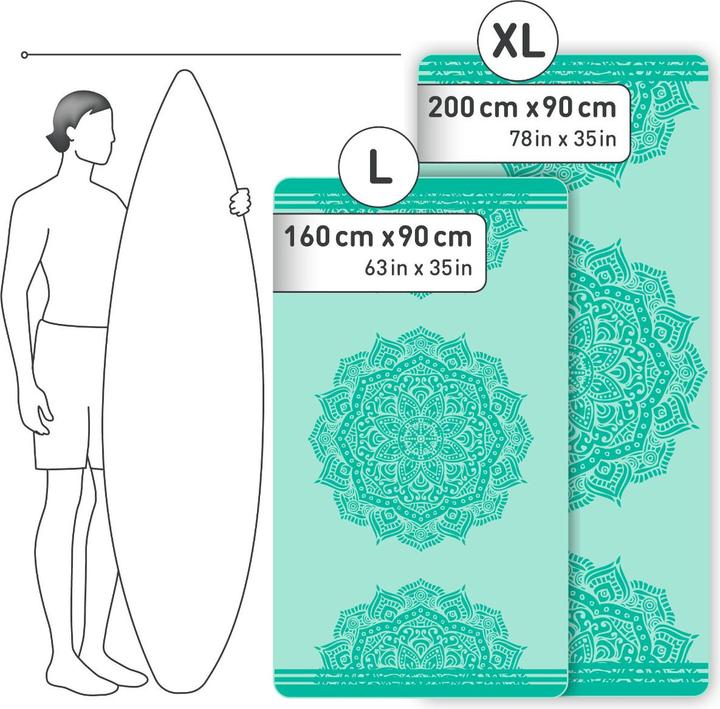 Fit-Flip Telo da spiaggia in microfibra (200 x 90 cm)