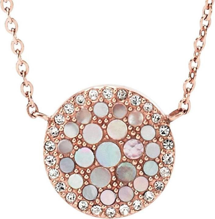 Image du produit Fossil Pendentif disque de perle (Acier inoxydable, 50 cm)