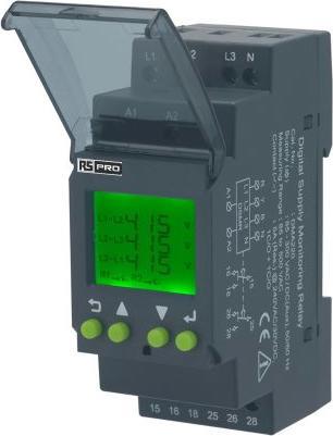 Actual product image Rs Pro DIN Rail Voltage Monitoring Relay, 3 Phase