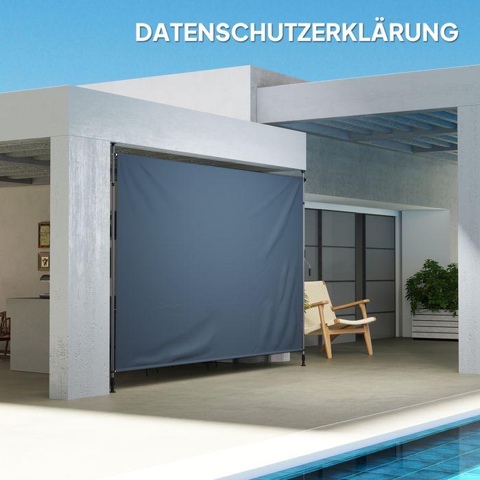 Actual product image Swisshandel24 Klemmmarkise mit Handkurbel höhenverstellbar inkl. Wandhalterung 400 cm, Dunkelgrau (4 m)