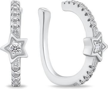 Actual product image Brilio Silver - Playful silver earrings Star with zircons EA783W