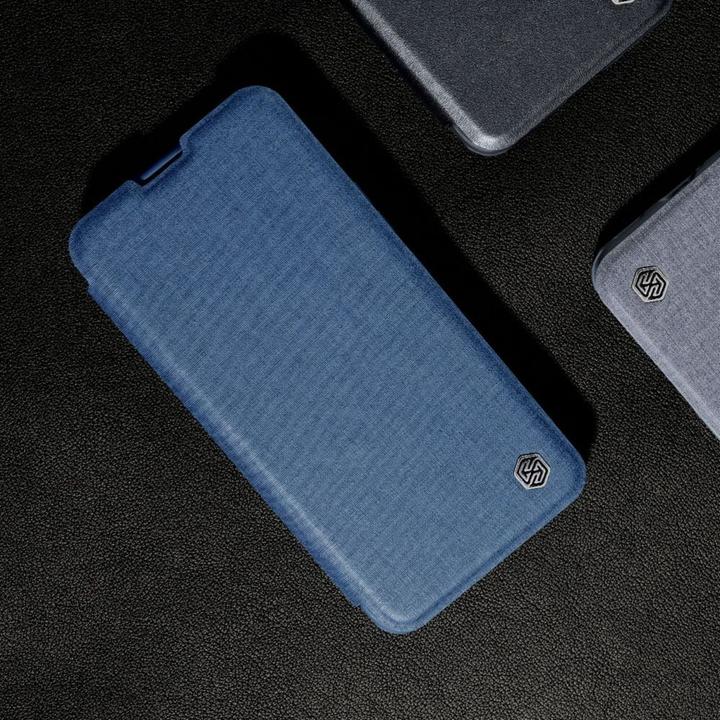 Produktbild Nillkin Qin Pro Leder Case Stoff - Apple iPhone 14 Plus - Blau (Apple iPhone 14 Plus)