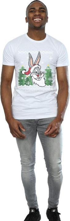 Actual product image Looney Tunes Mens Bugs Bunny Christmas Fair Isle T-Shirt (XL)
