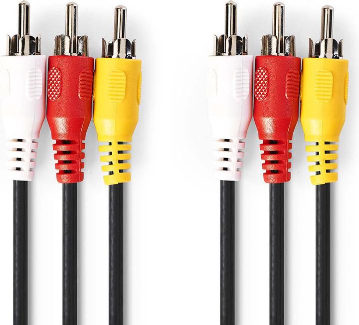 Nedis Cavo video composito, 3x spina cinch (5 m, Cinch)