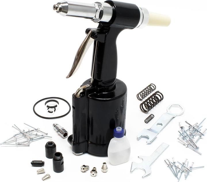 Immagine prodotto Wiltec Aria compressa Pistola per rivettare 2,4-4,8 mm Dispositivo di rivettatura pneumatico per rivetti