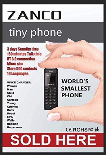 Actual product image Zanco Mobile Phone Tiny Black (0.26")