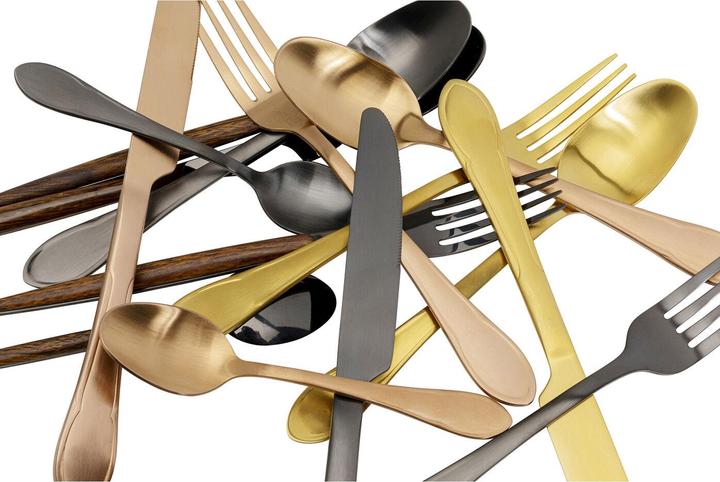 Produktbild Kare Design Besteck Cucina Gold Matt (16/tlg.) (16 Stück, Besteck Set)