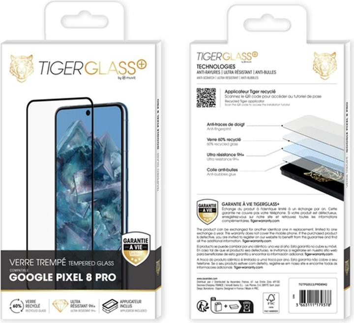 Produktbild Tiger Glass Plus Verre Trempe Recycle Google Pixel 8 Pro (1 Stück, Google Pixel 8 Pro)