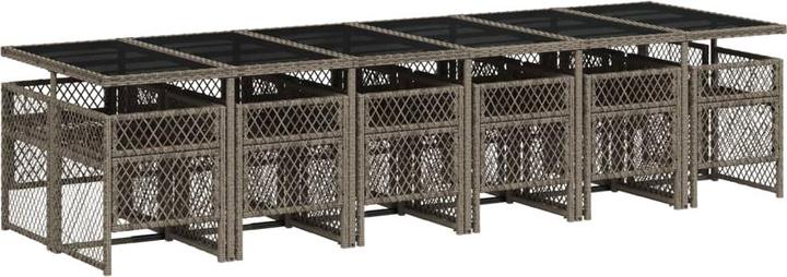 Produktbild VidaXL Gartenmöbel Essgruppe Gartengarnitur Sitzgruppe 13-tlg. Grau Poly Rattan (330 cm)