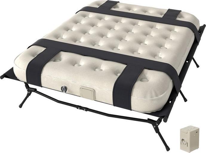 Image du produit Swisshandel24 Feldbett Campingbett mit Luftmatratze Pumpe 200 x 153 cm belastbar bis 200 kg