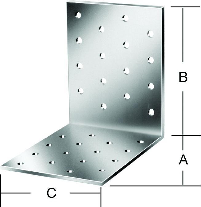 Image du produit Vormann Equerre de panneau perforé 80 x 80x80mm S.2,5 mm (Angle de la tôle perforée, 50 pcs)