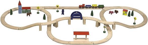 Sombo set de chemin de fer 70 pcs. avec de nombreux accessoires
