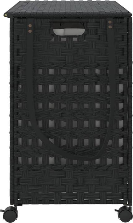 Immagine prodotto VidaXL Cesto portabiancheria con rotelle Nero 66x35x60 cm Rattan, colore